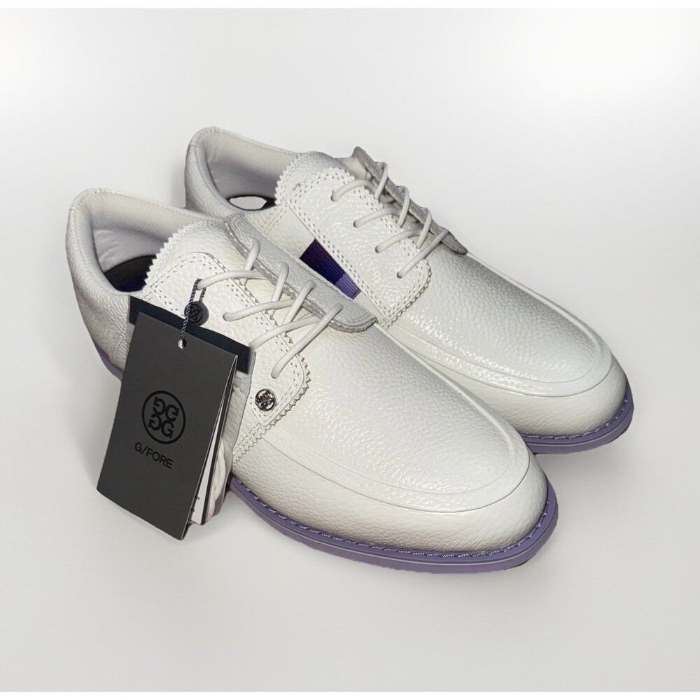 G/Fore Grosgrain Brogue Gallivanter Golf Shoe Ivory Purple Women’s Size 10 NEW